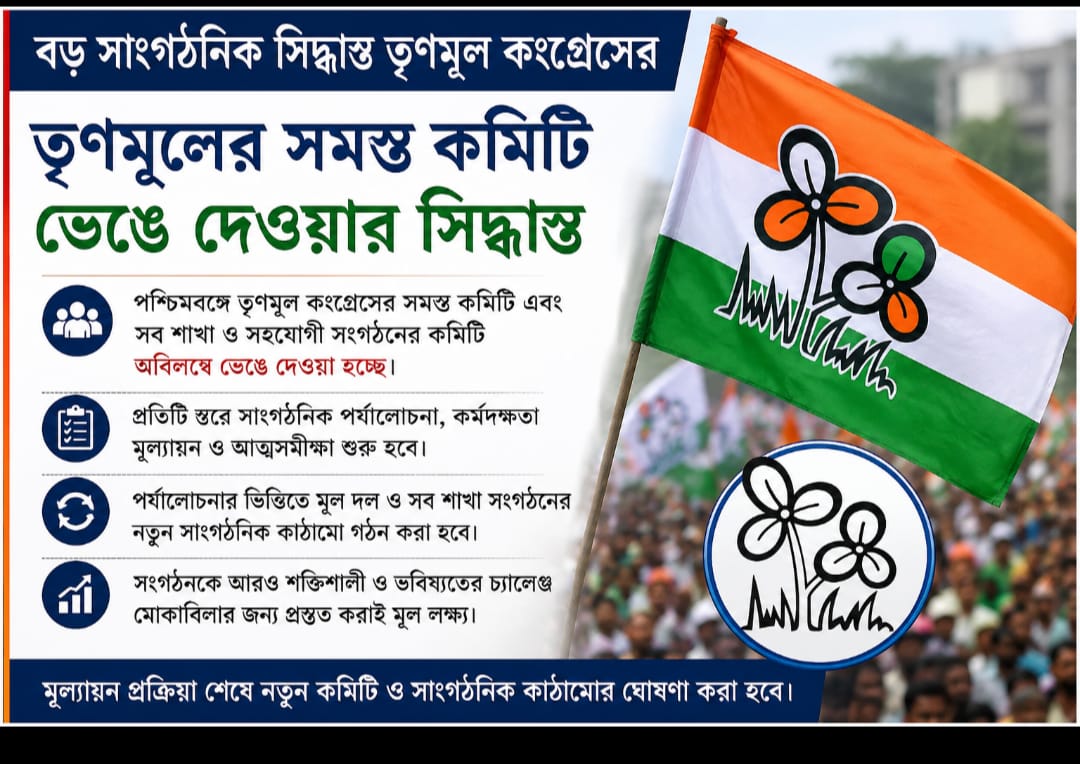 ভোটে বিপর্যয়ের পর দলে ভাঙন, ভেঙে দেওয়া হল তৃণমূলের সমস্ত কমিটি