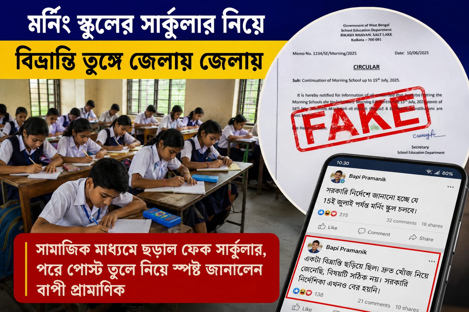 মর্নিং স্কুলের সার্কুলার নিয়ে বিভ্রান্তি তুঙ্গে, জেলায় জেলায় চর্চা